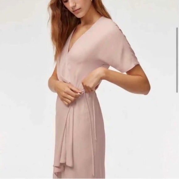 Aritzia Babaton Wallace Wrap Dress Pink XS - Picture 2 of 8